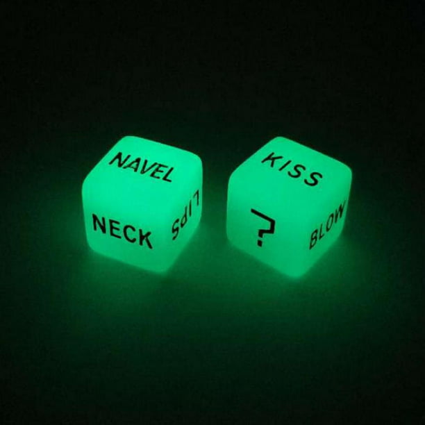 2pcs Funny Glow in Dark Love Dice Toys Adult Couple Lovers Party  Games Toys